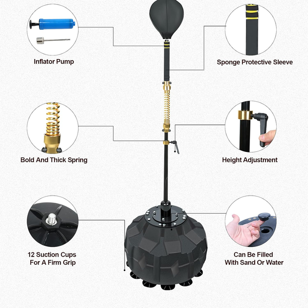 Boxing Fast Respond Speed Bar Heavy Duty Punching Equipment Adjustable Height from 57